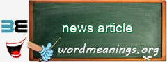 WordMeaning blackboard for news article